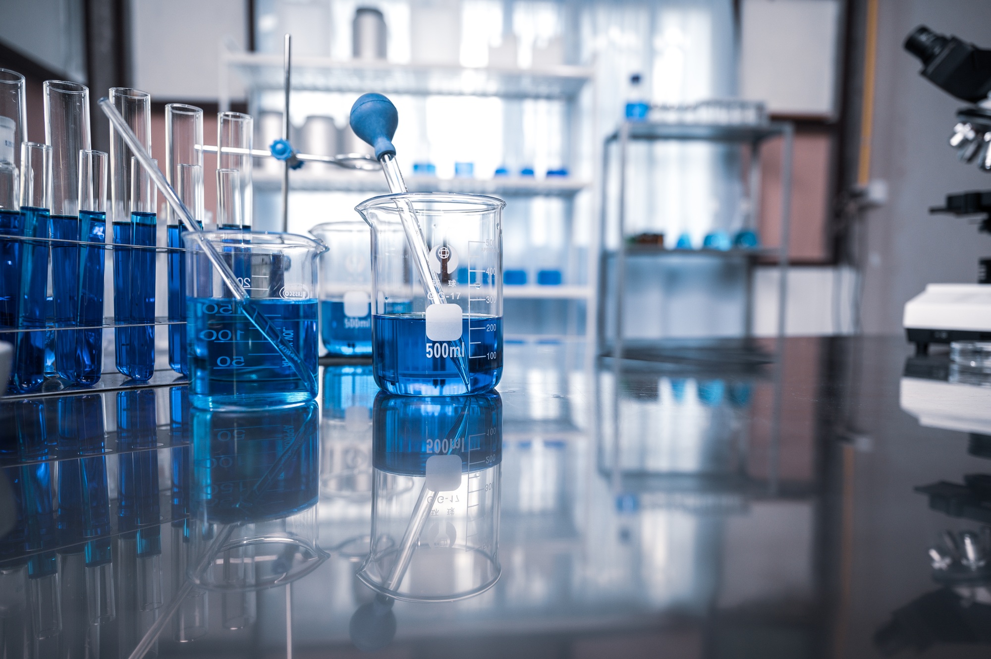 lab glassware science laboratory research and development concept